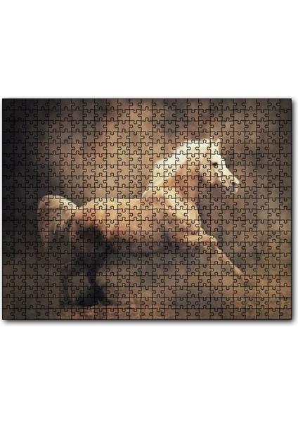 Cakapuzzle Sarı Renk Koşan At Görseli 120 Parça Puzzle Yapboz Mdf (Ahşap)