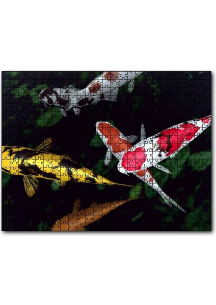 Cakapuzzle Koi Balıkları Yukarıdan Görünüm 120 Parça Puzzle Yapboz Mdf (Ahşap)