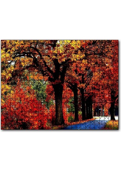 Cakapuzzle Ağaçlı Yol ve Sonbahar Yaprakları 255 Parça Puzzle Yapboz Mdf (Ahşap)