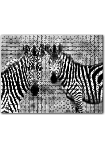 Cakapuzzle Iki Sevimli Zebra Görseli 120 Parça Puzzle Yapboz Mdf (Ahşap)