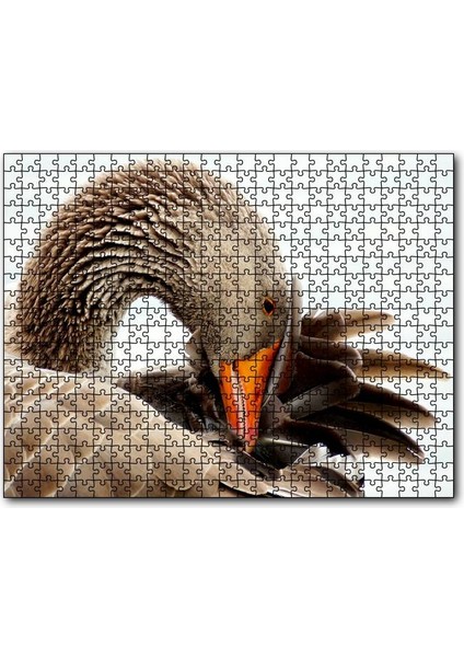 Cakapuzzle Kanadını Temizleyen Kahverengi Kaz Görseli 120 Parça Puzzle Yapboz Mdf (Ahşap)