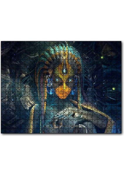 Cakapuzzle Kadın Cyborg Dijital Sanat 1000 Parça Puzzle Yapboz Mdf(Ahşap)