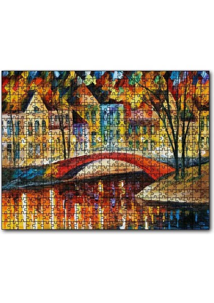 Cakapuzzle Kanalda Köprü ve Binalar Yağlıboya 255 Parça Puzzle Yapboz Mdf (Ahşap)
