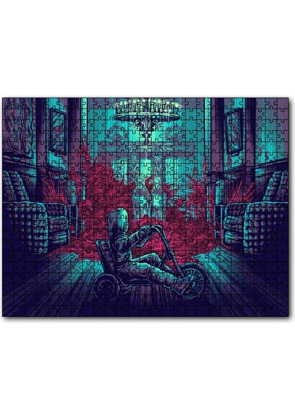 Cakapuzzle The Shining Ikizler ve Bisikletli Çocuk 120 Parça Puzzle Yapboz Mdf (Ahşap)