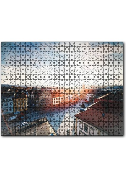 Cakapuzzle Çatıdan Şehir ve Güneş Işıkları 255 Parça Puzzle Yapboz Mdf (Ahşap)