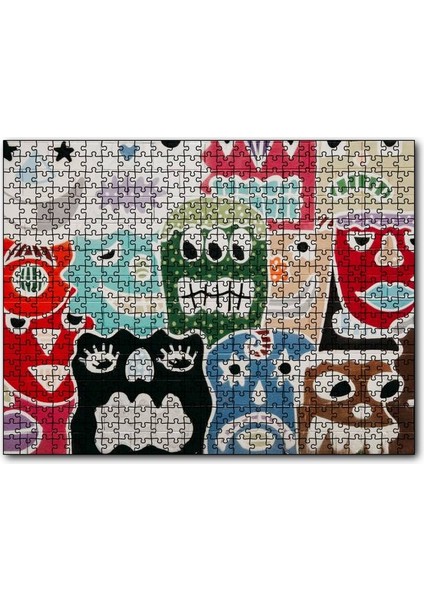 Caka Tablo Cakapuzzle Duvarda Graffiti Yüzleri 500 Parça Puzzle Yapboz Mdf (Ahşap)