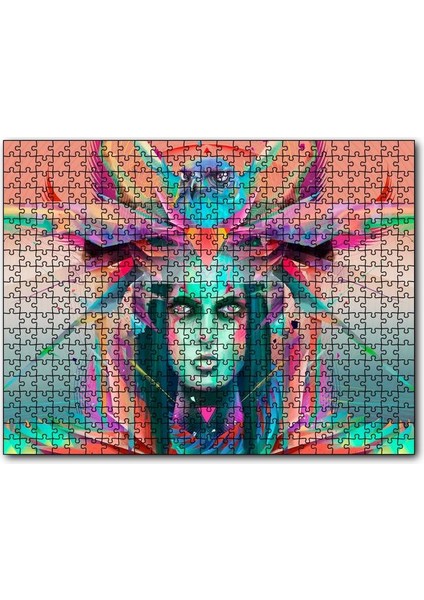 Cakapuzzle Kız ve Şahin Dijital Sanat 255 Parça Puzzle Yapboz Mdf (Ahşap)