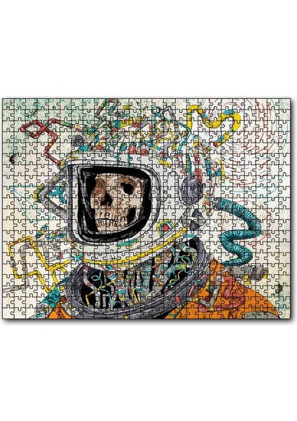 Cakapuzzle Uzay Kıyafetli Kurukafa 255 Parça Puzzle Yapboz Mdf (Ahşap)