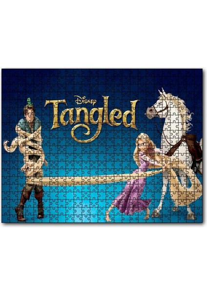 Cakapuzzle Karmakarışık Rapunzel At ve Genç 120 Parça Puzzle Yapboz Mdf (Ahşap)