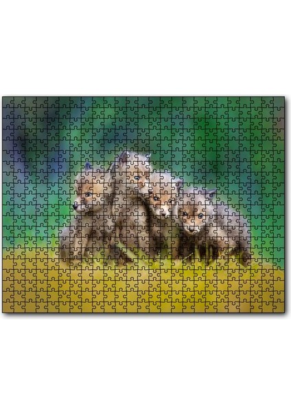 Cakapuzzle Çayırda Sevimli Tilki Yavruları 500 Parça Puzzle Yapboz Mdf (Ahşap)