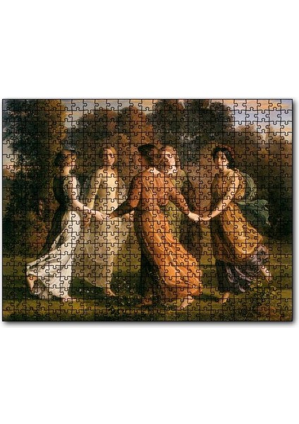 Cakapuzzle Louis Janmot Bahçede Çember Halindeki Genç Kızlar 120 Parça Puzzle Yapboz Mdf (Ahşap)