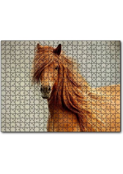 Cakapuzzle Olağanüstü Yelesiyle Kahverengi At Gri Zemin 255 Parça Puzzle Yapboz Mdf (Ahşap)