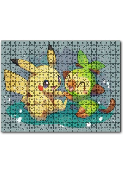 Cakapuzzle Pikaçu ve Sevimli Arkadaşı 120 Parça Puzzle Yapboz Mdf (Ahşap)