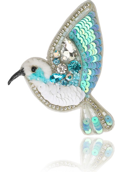 Kuş Broş Mavi Renk