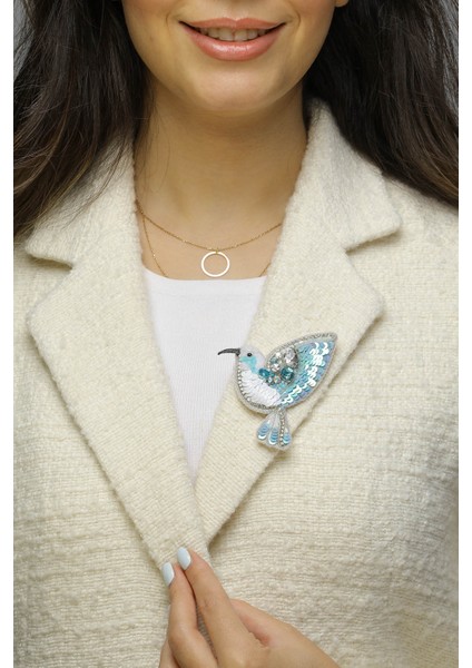 Kuş Broş Mavi Renk fiyatları