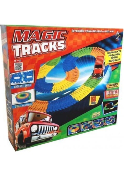 Magic Tracks Hareketli Raylar 168 Parça, Işıklı Araba , Raylı Araba Y058