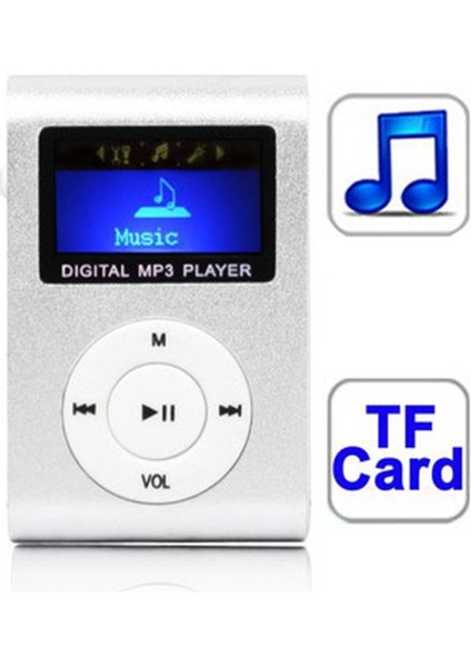 Tf (Mikro Sd) Kart Yuvası Mp3 Çalar Gümüş (Yurt Dışından)