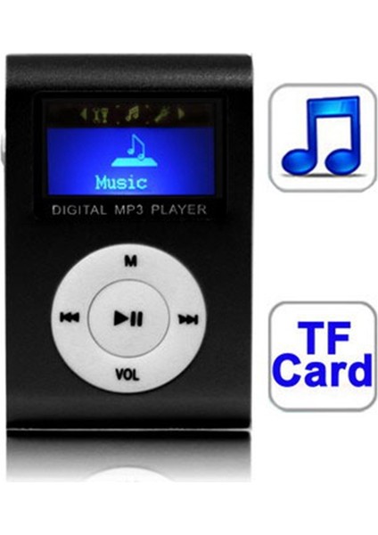 Tf (Mikro Sd) Kart Yuvası Mp3 Çalar Siyah (Yurt Dışından)