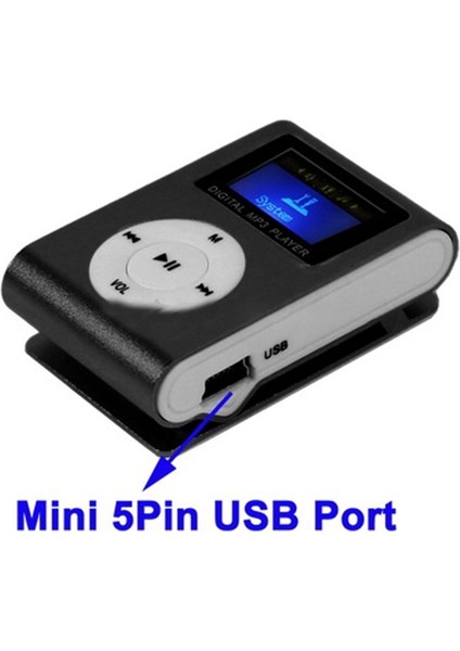 Tf (Mikro Sd) Kart Yuvası Mp3 Çalar Siyah (Yurt Dışından)