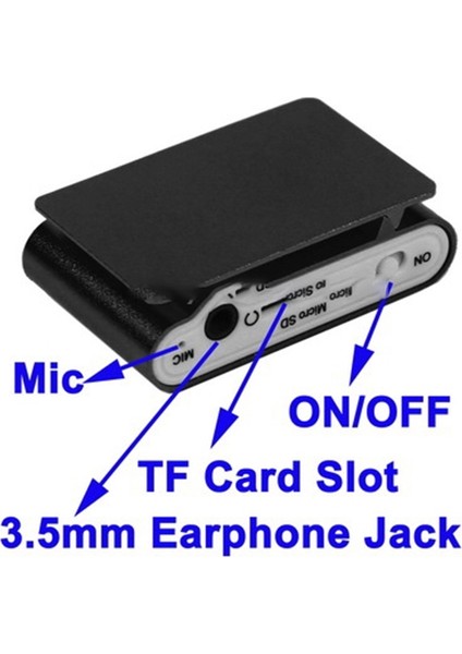 Tf (Mikro Sd) Kart Yuvası Mp3 Çalar Siyah (Yurt Dışından)