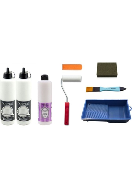 1 Litre Beyaz Boya + Parlak Vernik Set 500 ml