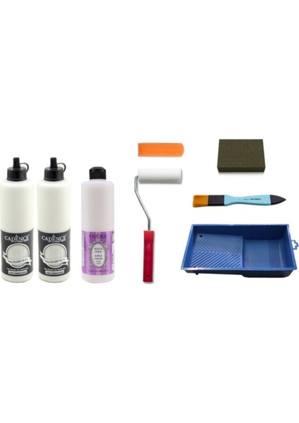 1 Litre Eskimiş Beyaz Boya 500 ml Parlak Vernik Set