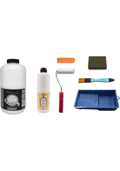2 Litre Beyaz Boya 500 ml Yarımat Vernik Set