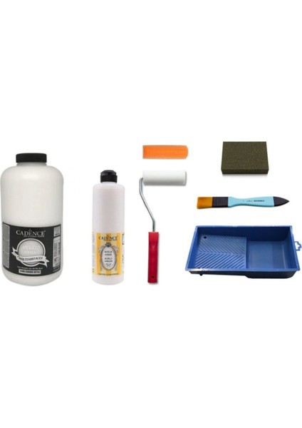 2 Litre Eskimiş Beyaz Boya 500 ml Yarımat Vernik Set