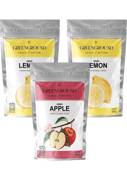 Kurutulmuş Limon 120 gr Kabuklu Halka Dilim Fuji Elma 150 gr Limon 120 gr