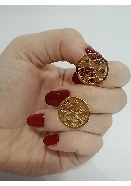 Çelik Gold Yaşam Çiceği Küpe