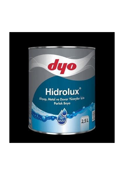 2.5 Litre Dyo Hidrolux Ahşap, Metal ve Duvar Yüzeyler Için Parlak Boya 0001 Beyaz