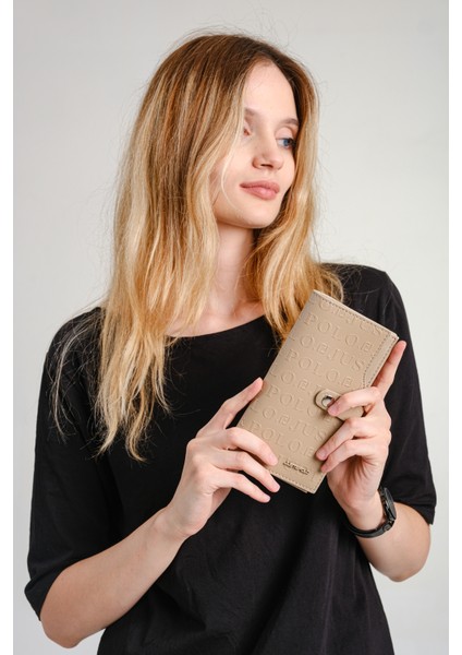 Kadın Kum 20 Kart Kapasiteli Gofraj Baskılı Çıtçıt ve Fermuar Kapama Vegan Kartlık Cüzdan fırsatları