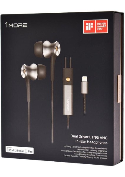 E1004 Dual Driver Kulak Içi Lightning Kulaklık - Siyah
