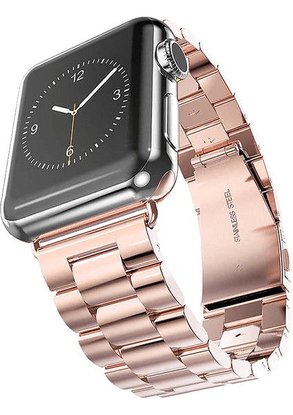 Apple Watch Uyumlu 38-40MM Krd5 Klasik Metal Rose Gold Kordon