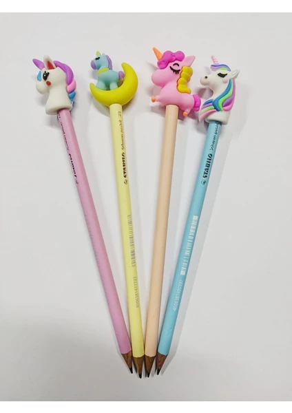 Unicorn Başlıklı Pastel Kurşun Kalem Seti 4'lü