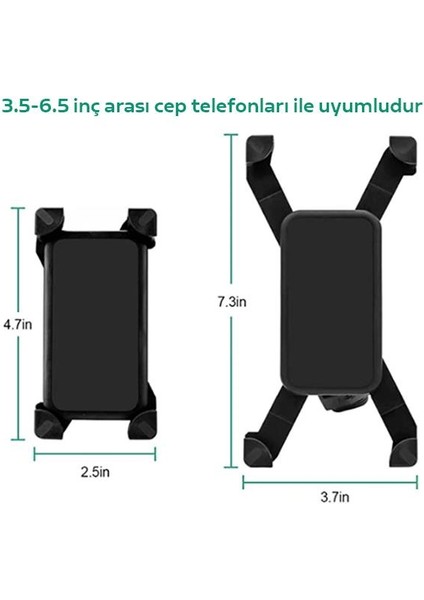 Motosiklet Bisiklet Scooter Için Aynaya Takılan Telefon Tutucu Kilit Özellikli Tutucu