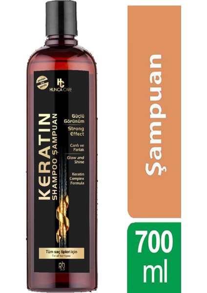 Hunca Care Hunca Keratin Şampuan 700 ml Hunca Hunca Defne ve Sarımsaklı Saç Kremi 400 ml Hediye