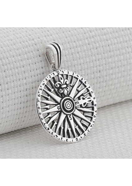 Saat Tasarım Pusula 925 Ayar Gümüş Erkek Kolye Ucu fiyatları