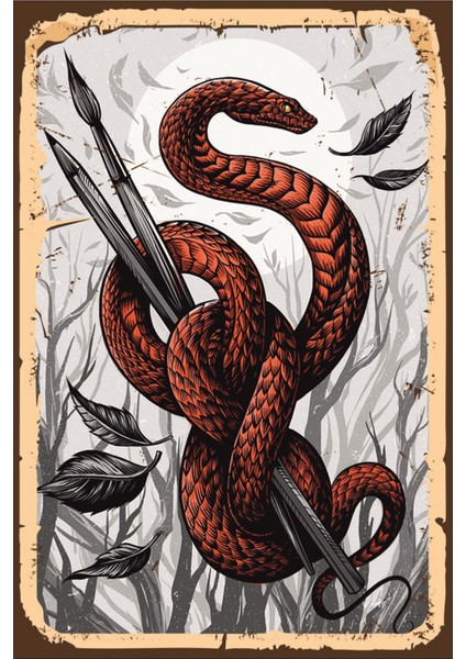 Dekoratif Yılan Mdf Poster