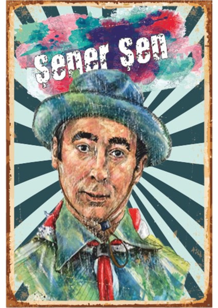 Vintage Ahşap Poster Şener Şen Yeşilçam