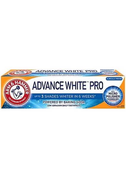 Arm Hammer Advanced White Pro (3 Tona Kadar Daha Beyaz) Diş Macunu 75ML