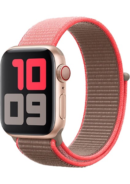 Apple Watch Uyumlu 42-44 mm Krd3 Hasır Kordon Açık Pembe