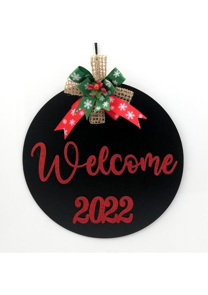 Yılbaşı Süsleri Welcome Kapı Süsü - Siyah 16149