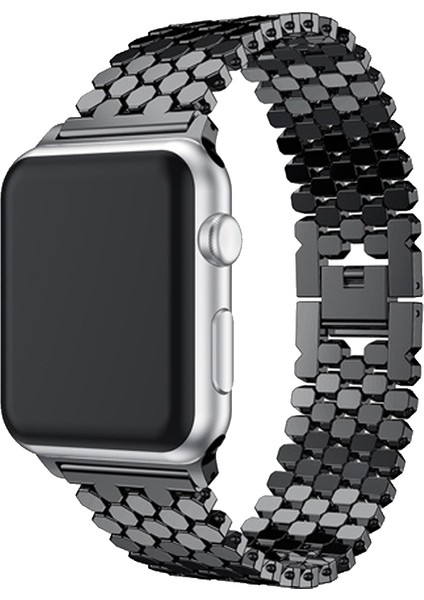 Apple Watch Uyumlu 38-40MM KRD16 Metal Kordon Siyah