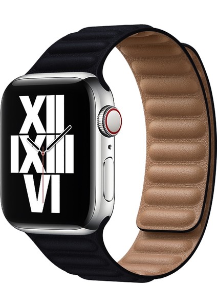 Apple Watch Uyumlu 38-40MM KRD14 Deri Kordon Lacivert