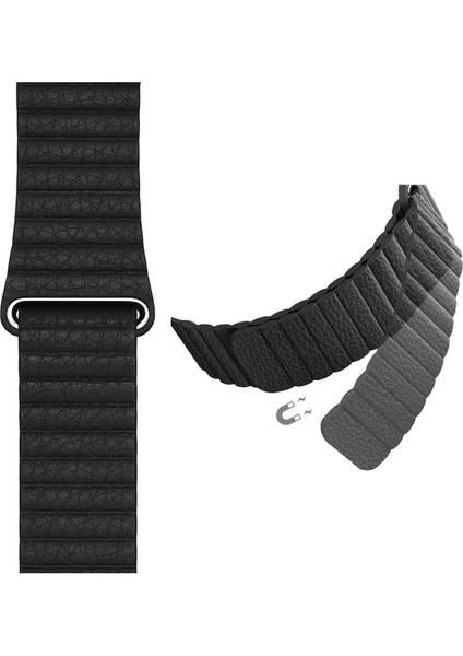 Apple Watch Uyumlu 42-44MM Krd6 Deri Bükme Kordon Bordo