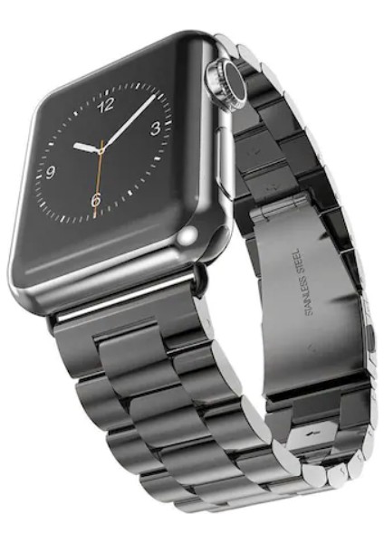 Apple Watch Uyumlu Metal Kordon 42-44 mm Siyah