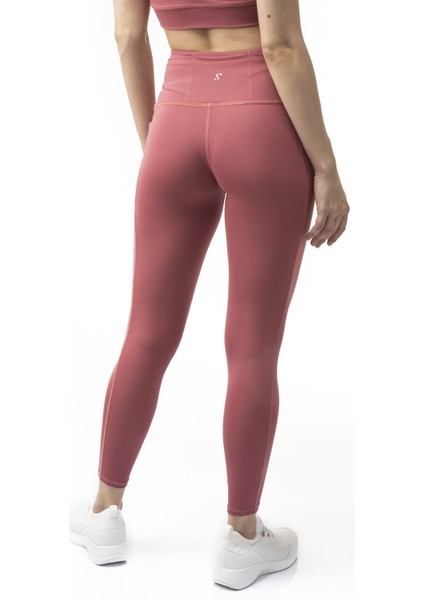 Spocket Kadın Gül Kurusu Cepli Yüksek Bel Toparlayıcı, Sıkılaştırıcı Yoga Tayt 25" modelleri