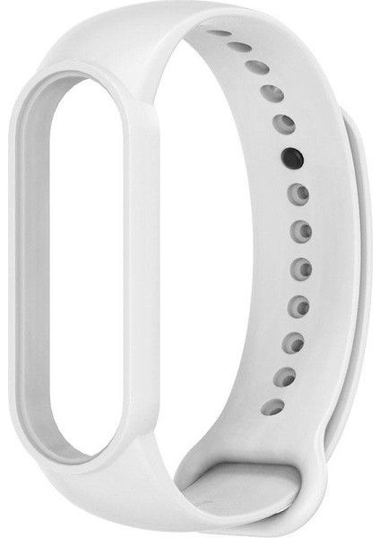 Xiaomi Mi Band 3 4 5 6 Uyumlu Silikon Akıllı Saat Kordonu Beyaz