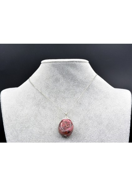 Hakiki Doğal Rodonit Kolye Ucu 1.kalite 005